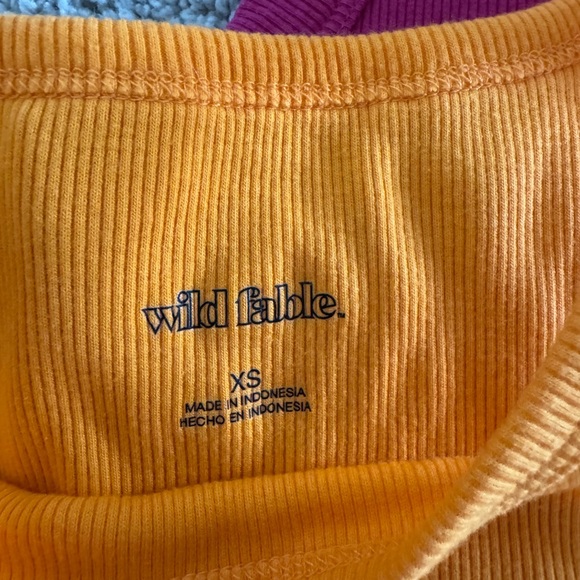 Two cropped tank tops xs. Pink worn once. Orange NWOT - Picture 2 of 3